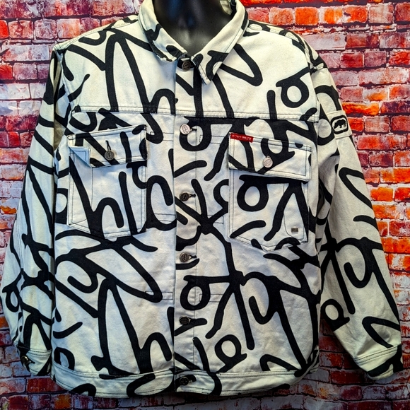 Ecko Logo Denim Jean Jacket Size large